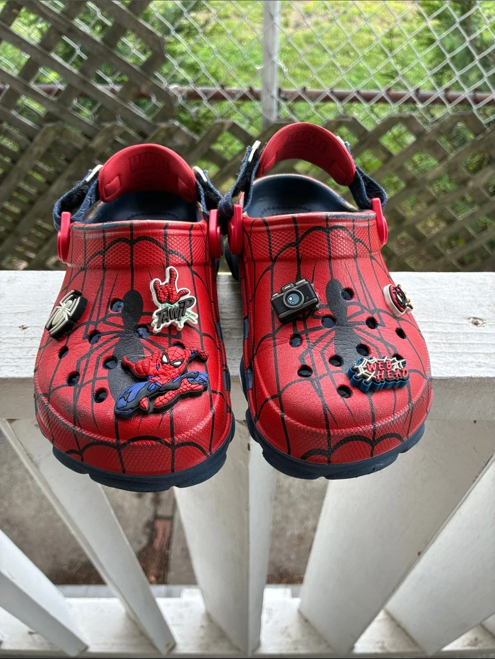 CROCS Kids Red Spider-Web with Superhero Charms